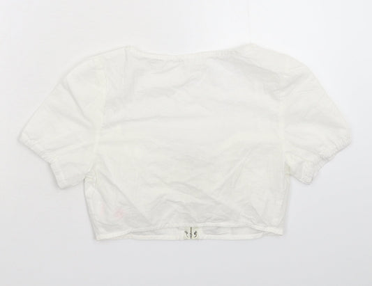 Boohoo Womens White Basic T-Shirt Size 8