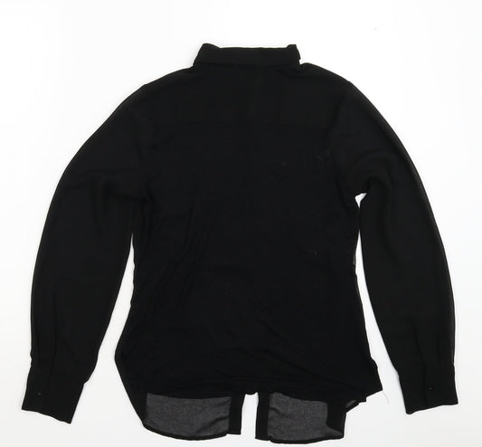 Papaya Womens Black Basic Button-Up Size 10