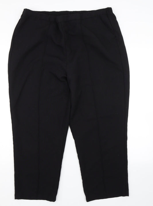 Isle Womens Black Carrot Trousers Size 18 L24 in