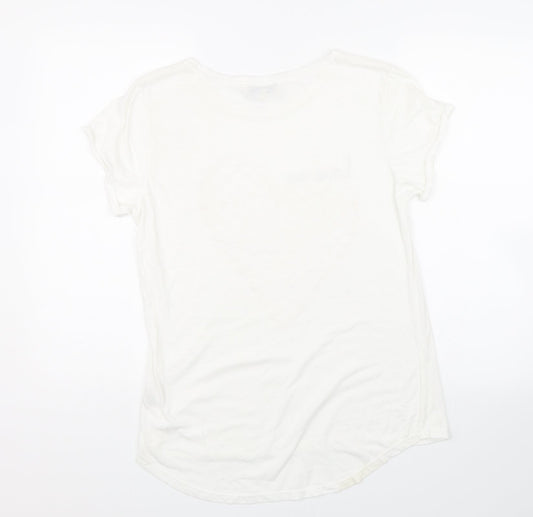 Papaya Womens White Basic T-Shirt Size 12