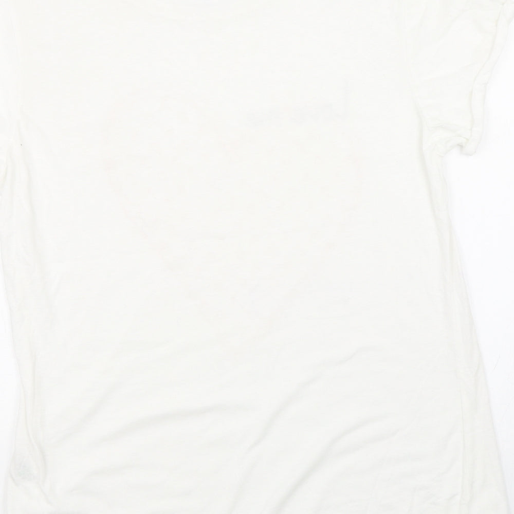 Papaya Womens White Basic T-Shirt Size 12