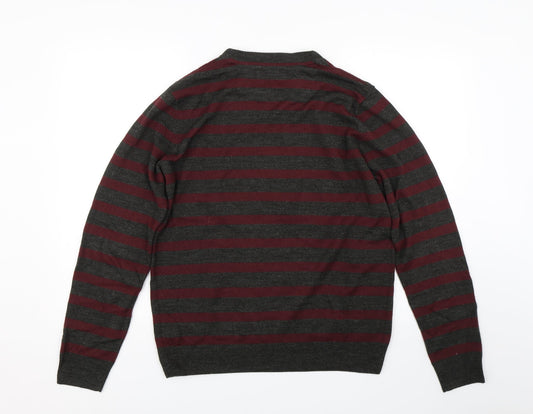 Burton Mens Red Striped Pullover Jumper Size M