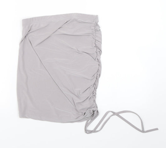 Boohoo Womens Grey   Wrap Skirt Size 10