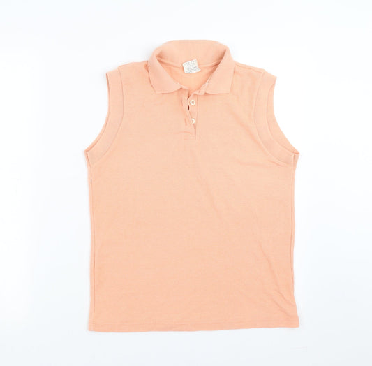 Casual Woman Womens Orange Basic Polo Size 12