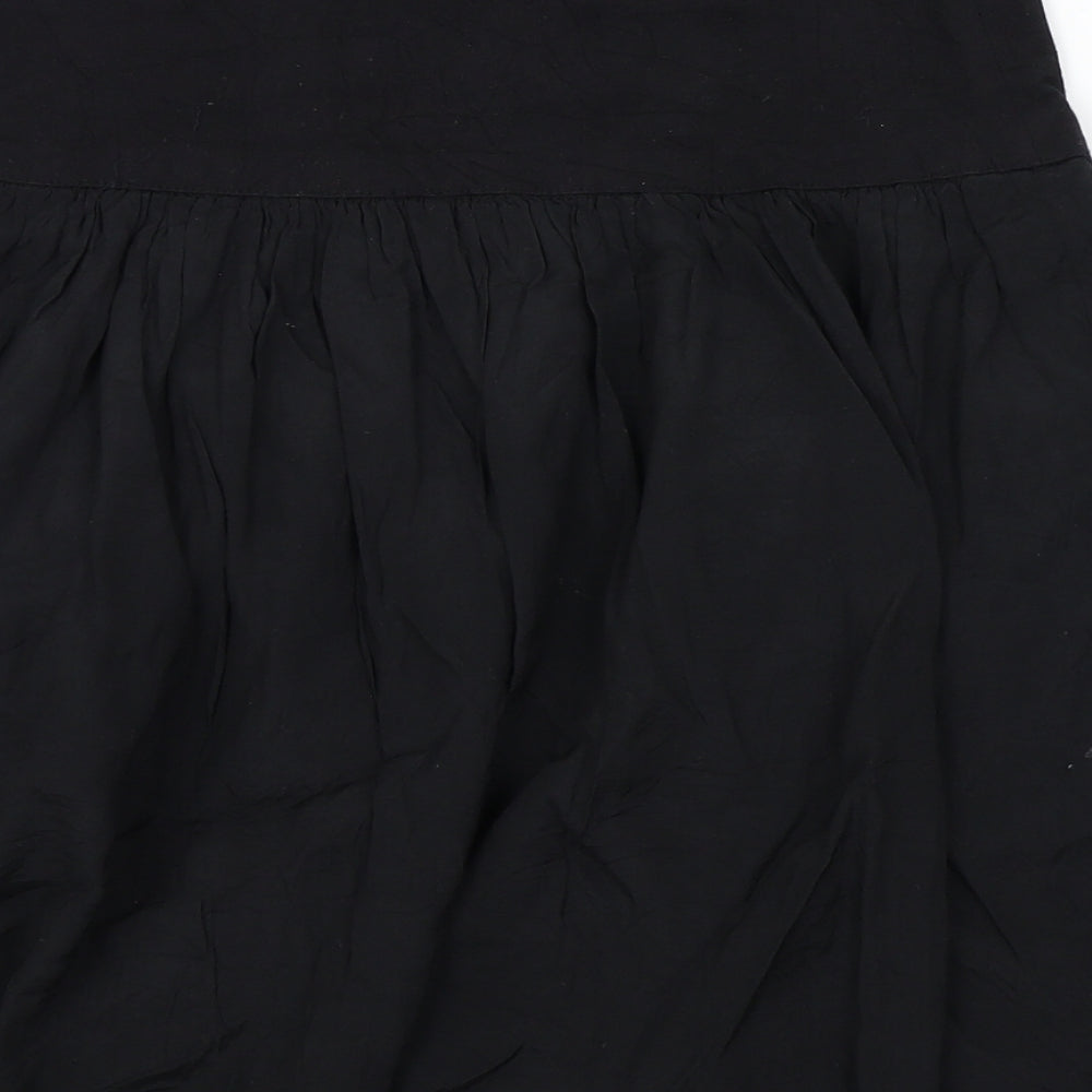 DEBINHAMS Womens Black Floral Flare Skirt Size 8