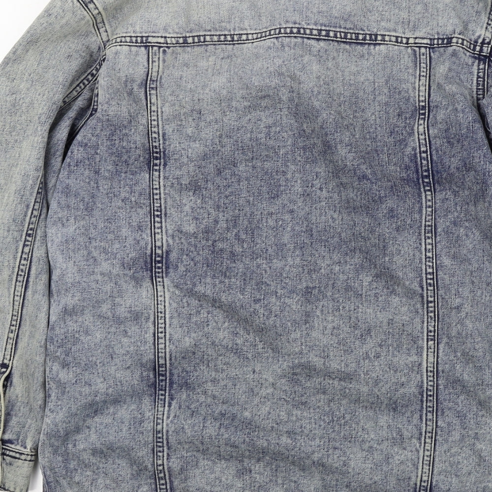 MNG Womens Blue Jacket One Size - Distressed