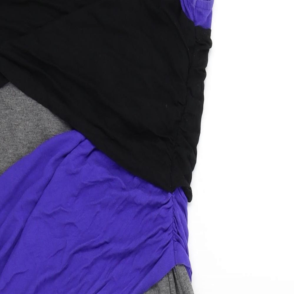 Body Flirt Womens Blue Colourblock A-Line Size 40