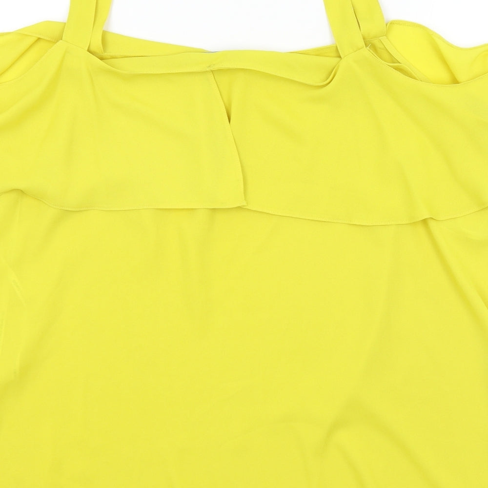 Womens UK Size 18 Dorothy Perkins Yellow Basic Blouse