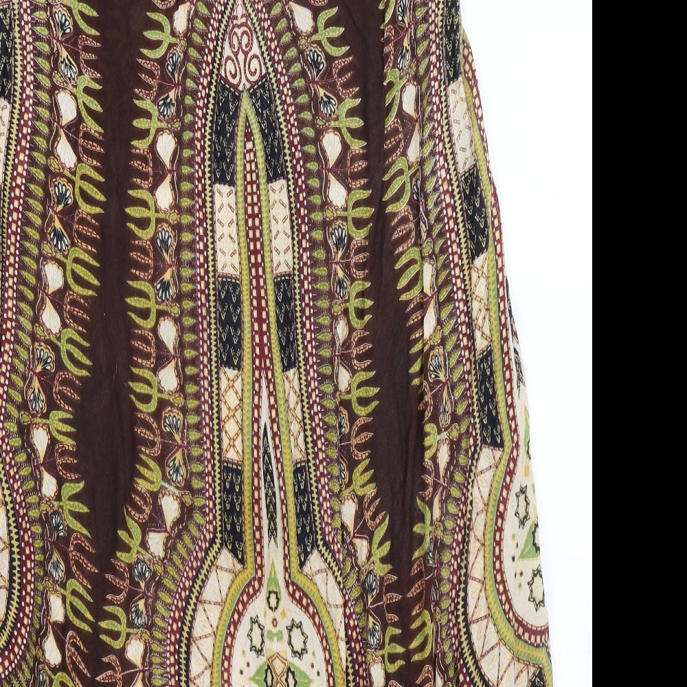 Odel Womens Brown Paisley A-Line Size 10