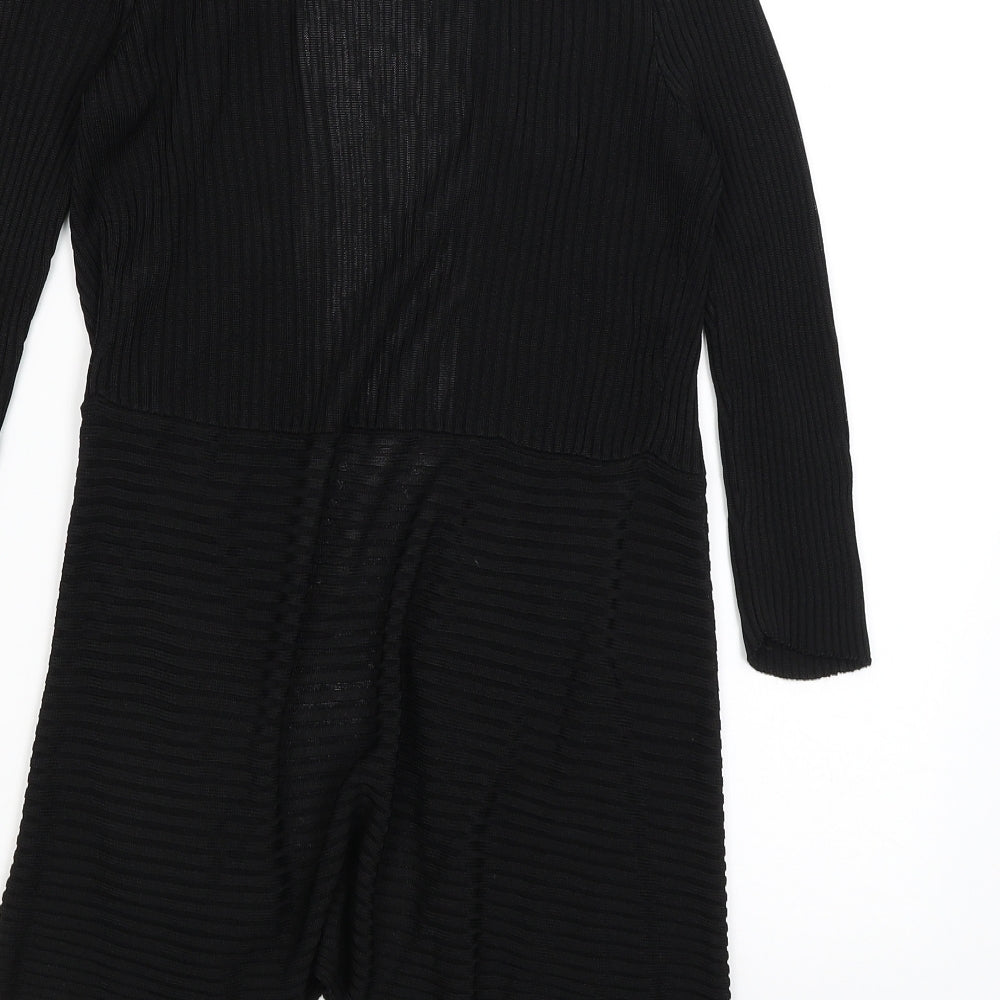 Womens UK Size S Nutshell Black Wrap Jumper