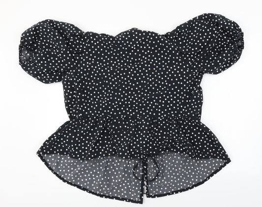George Womens Black Polka Dot Cardigan Jumper Size 14