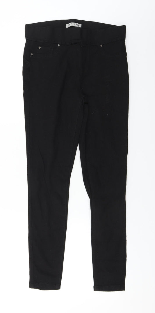Womens UK Size 10 denim co Regular Fit Jegging Black Trousers
