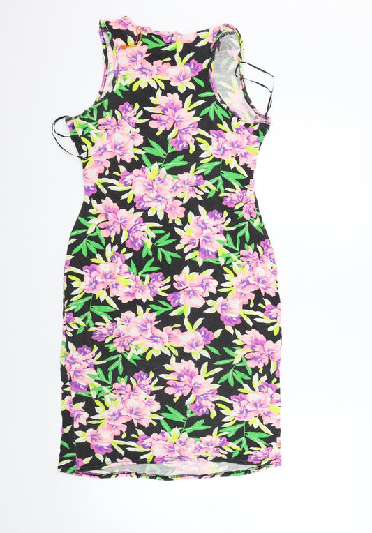 Apricot Womens Black Floral Fit & Flare Size 12