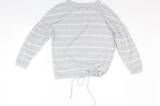 Nutmeg Womens Grey Striped  Pullover Jumper Size 6