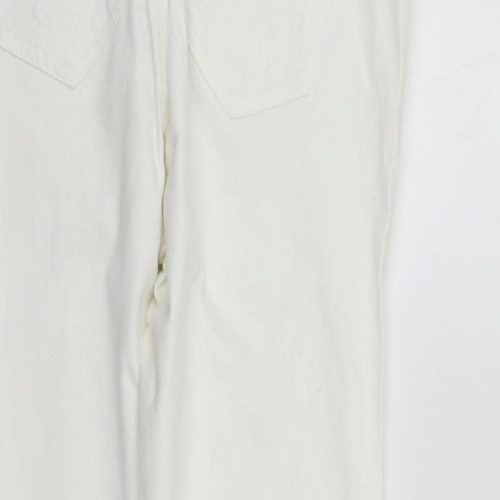 Womens UK Size 16 deniem & co Regular Fit White Trousers