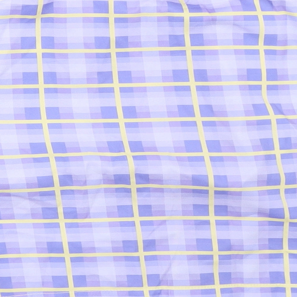 SheIn Womens Purple Check Basic Button-Up Size S
