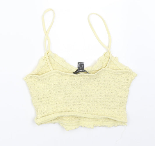 Primark Womens Yellow Cropped Blouse Size S