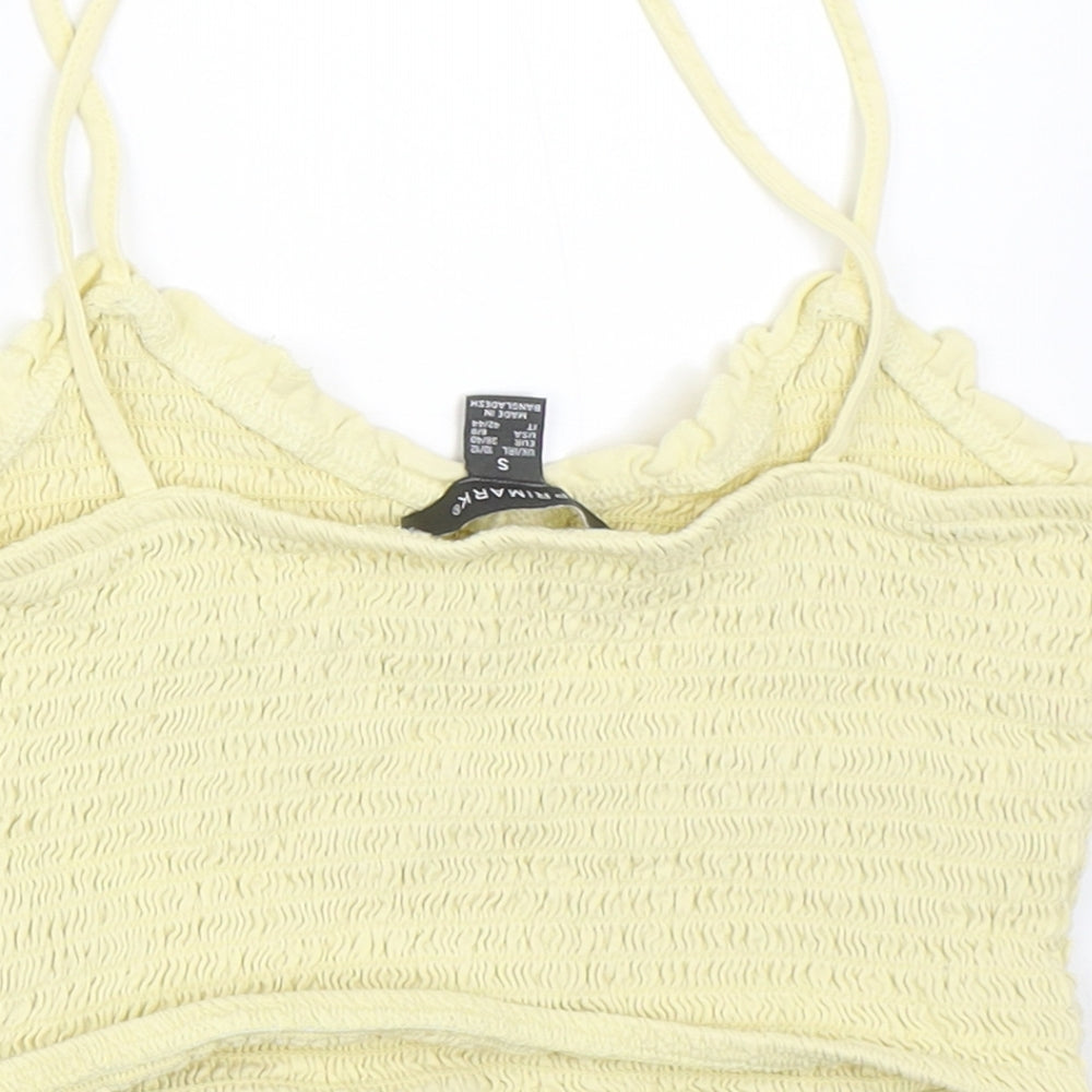 Primark Womens Yellow Cropped Blouse Size S