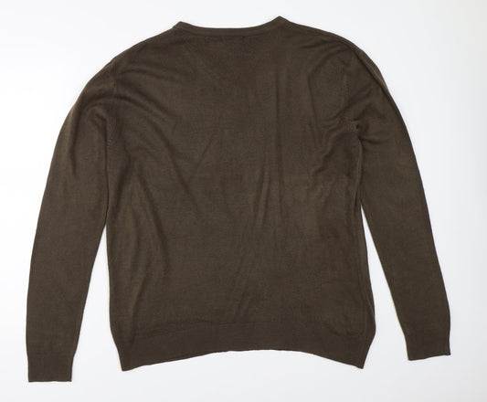 Cedar Wood State Mens Brown Pullover Jumper Size L