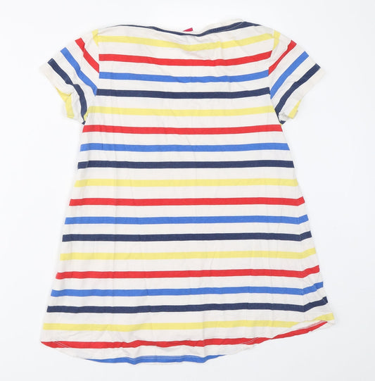 George Womens White Striped Basic T-Shirt Size 6