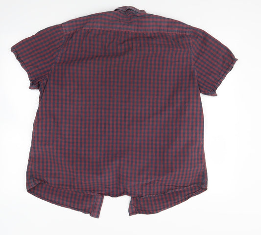 George Mens Red Check Button-Up Size 16.5