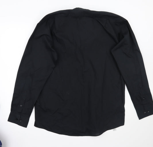 George Mens Black Button-Up Size 15