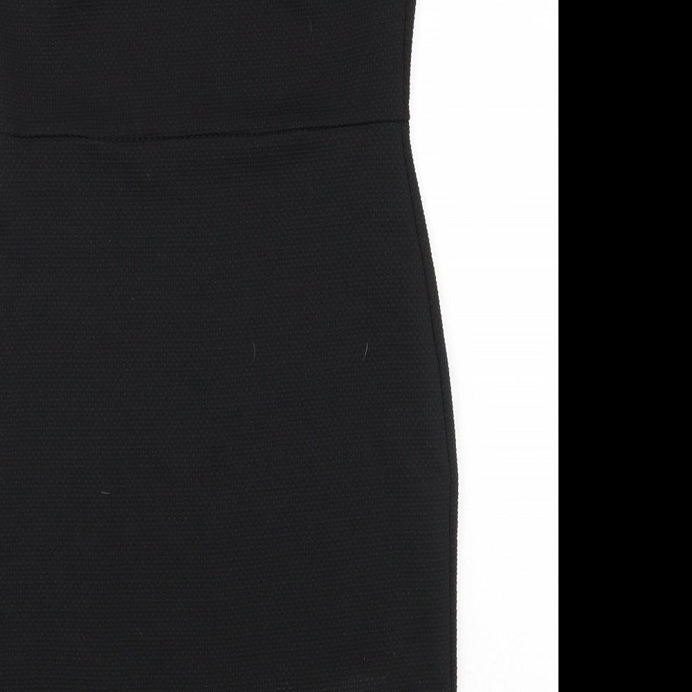 PRETTYLITTLETHING Womens Black Rayon A-Line Size 12