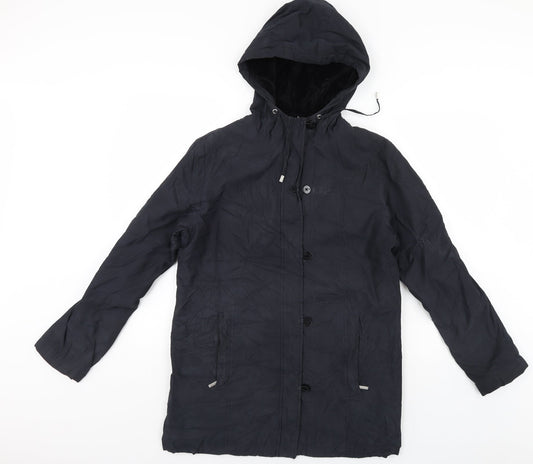 Womens UK Size S Per Una Black Anorak Coat