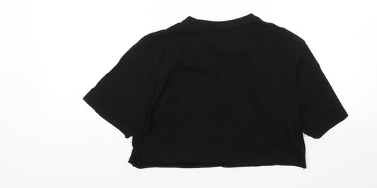 F&F Womens Black Cropped T-Shirt Size S