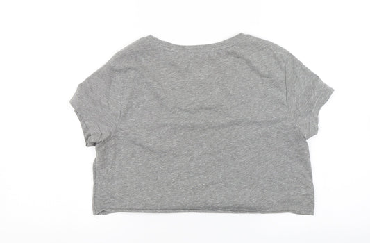 Womens UK Size 10 Jack Wills Grey Cropped T-Shirt