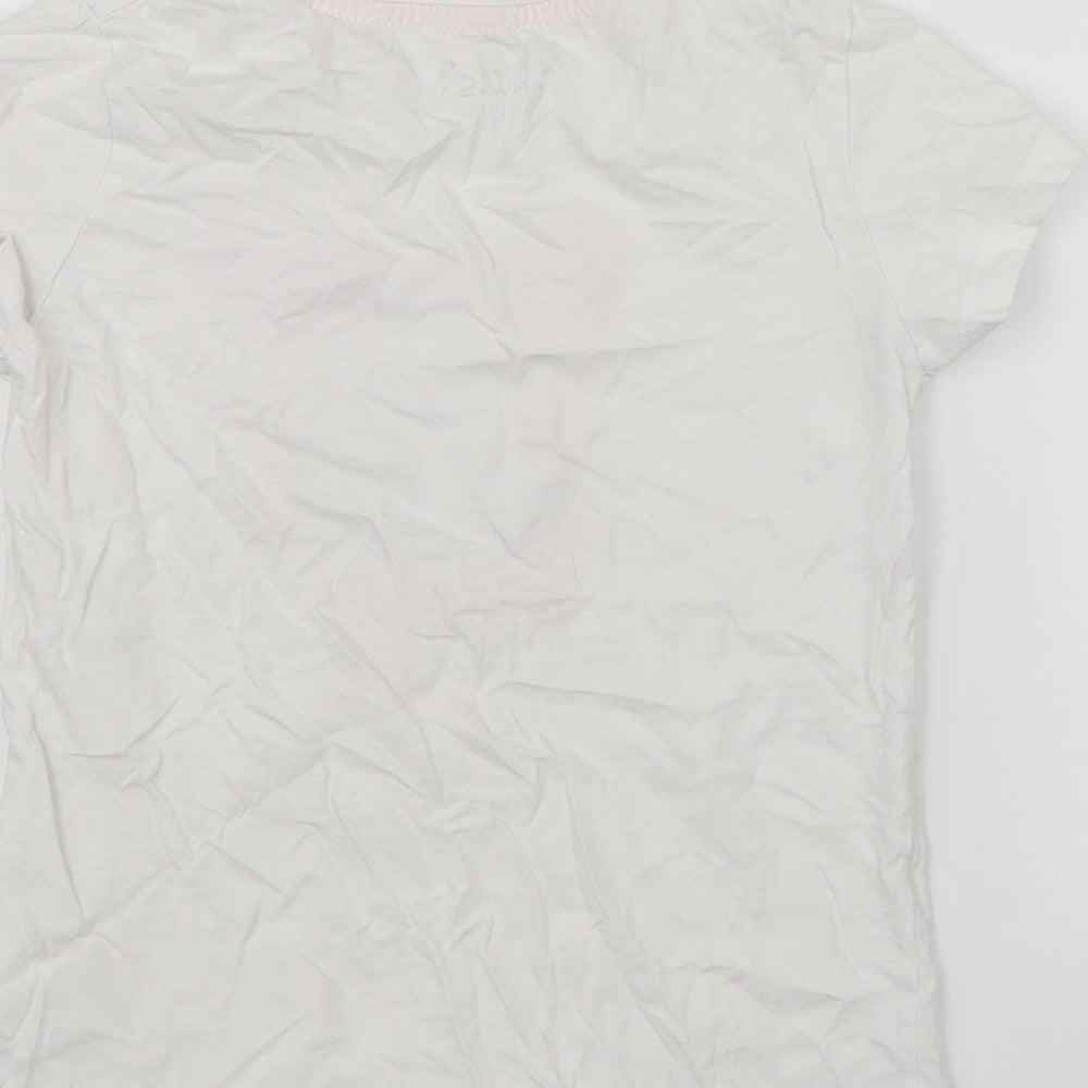 Pep&Co Girls White Basic T-Shirt Size 7-8 Years - Its a girl thing
