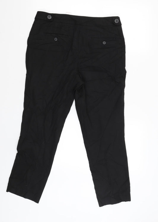 Womens UK Size 10 NEXT Regular Fit Black Trousers