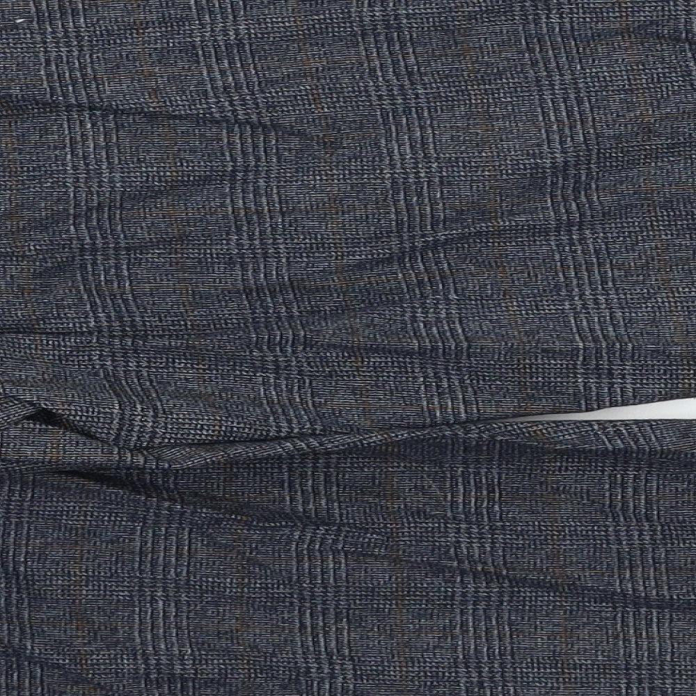 M&S Mens Grey Check Dress Pants Trousers Size 34 L26 in