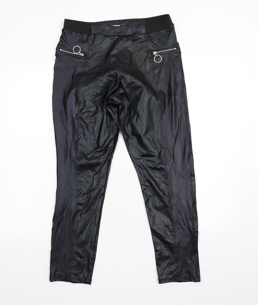 Womens UK Size 8 Boohoo Slim Fit Black Trousers