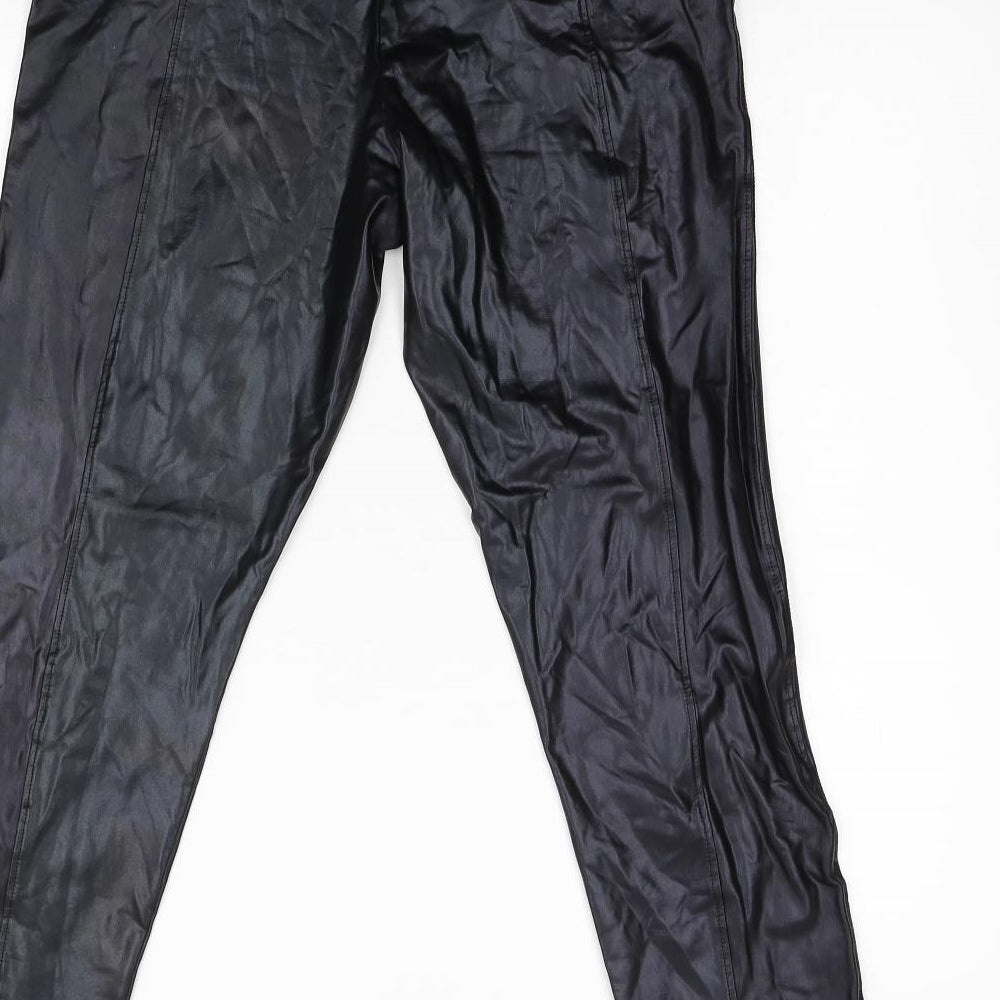 Womens UK Size 8 Boohoo Slim Fit Black Trousers