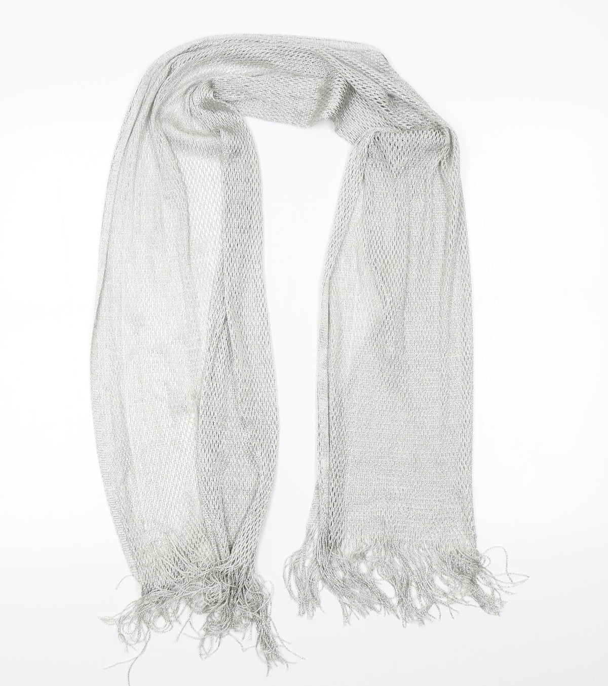 Preworn Womens Silver Scarf