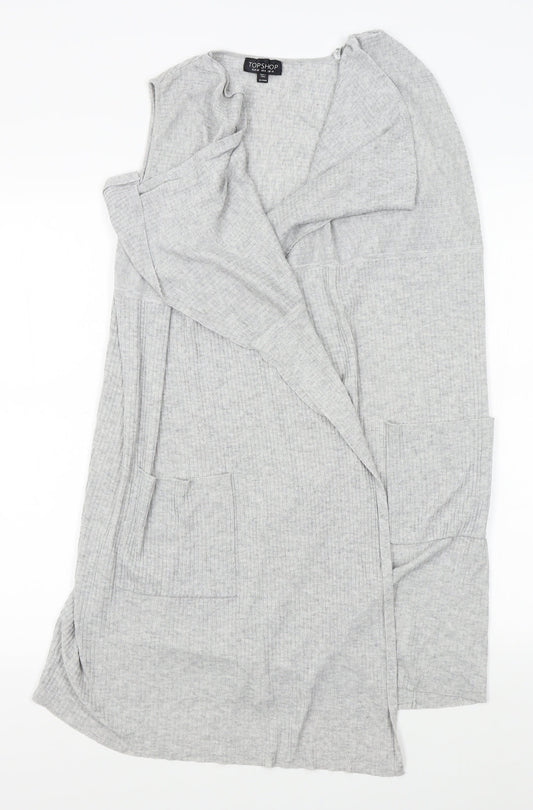 Topshop Womens Grey Wrap Jumper Size 10