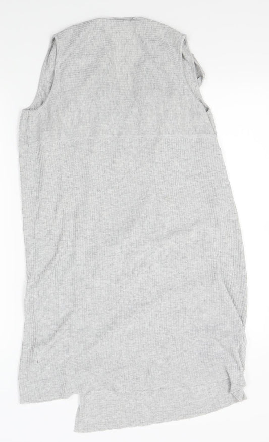 Topshop Womens Grey Wrap Jumper Size 10