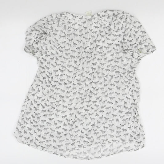 Womens UK Size S H&M White Basic Blouse
