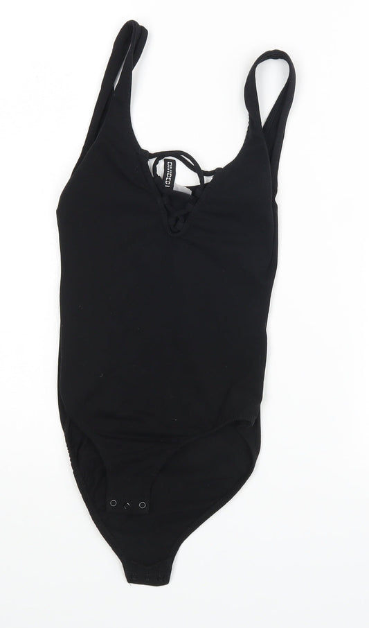 Womens UK Size XS H&M One-Piece Black Playsuit