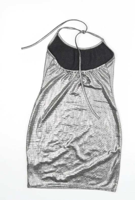 PRETTYLITTLETHING Womens Silver Pencil Dress Size 8