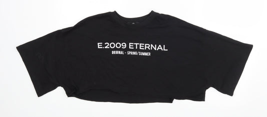 Womens UK Size 8 Atmosphere Black Basic T-Shirt