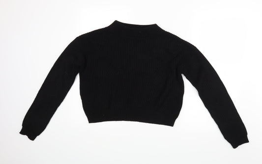 Womens UK Size S Boohoo Black Pullover Jumper