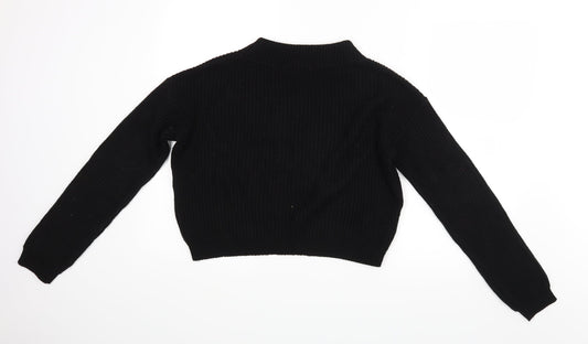 Boohoo Womens Black Pullover Jumper Size S