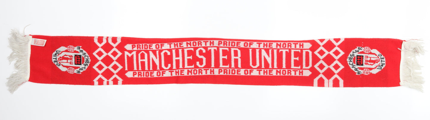 Front view of Manchester unisex red scarf - manchester united football club