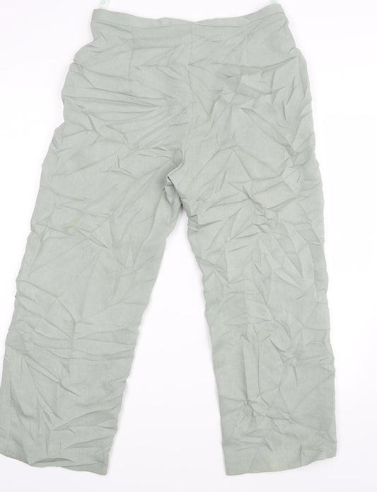 Womens UK Size 14 Principles Regular Fit Green Trousers