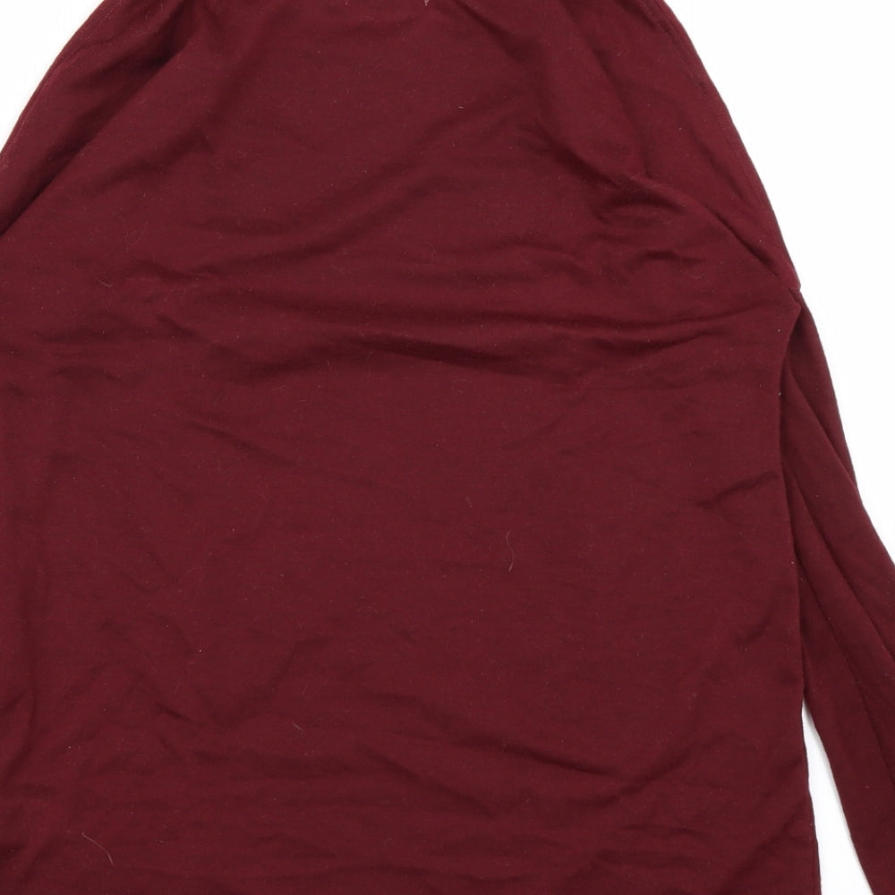 Papaya Womens Purple Basic T-Shirt Size 8 - slit in sholders