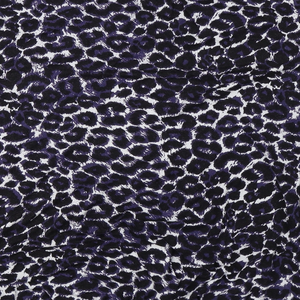 George Womens Purple Animal Print Basic Blouse Size 18
