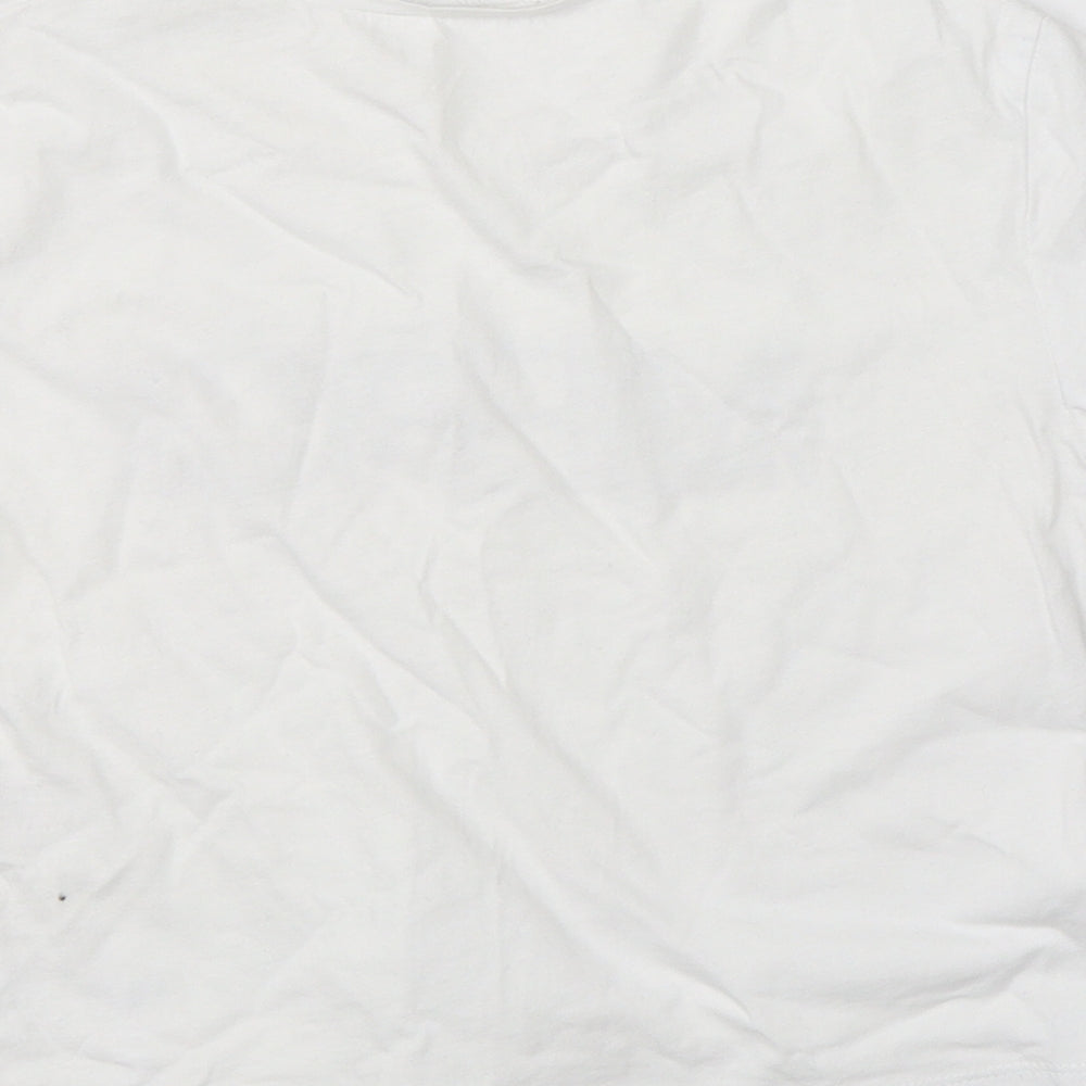 Miss E-vie Girls White Basic T-Shirt Size 9-10 Years