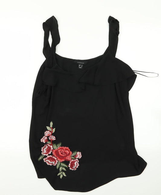 Womens UK Size 10 Atmosphere Black Basic Blouse
